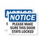 Signmission Please Make Sure This Door Stays Locked, 14 in W x Rectangle, Plastic OS-2PACK-NS-P-1014-L-17523 - alternate 1